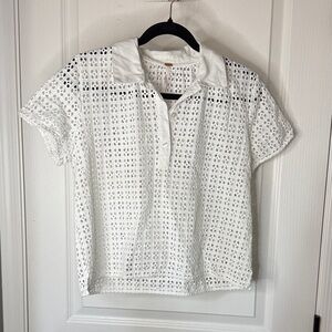 Free People White Eyelet Blouse